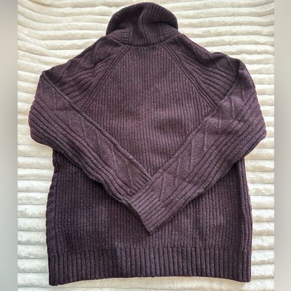 NWT Banana Republic men’s cable knit wool shawl collar cardigan sweater size L - Picture 4 of 13